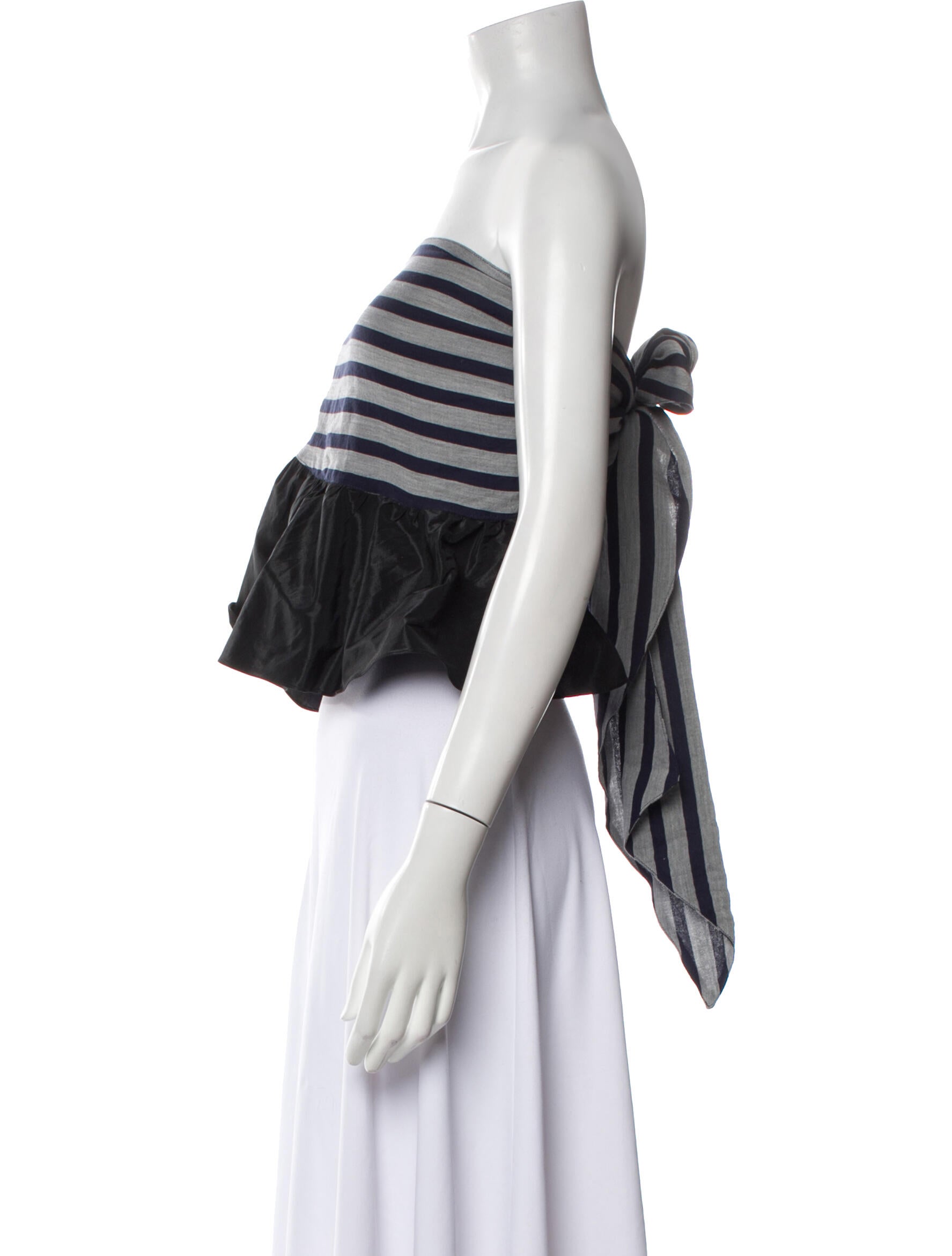 Tome Striped Strapless Crop Top